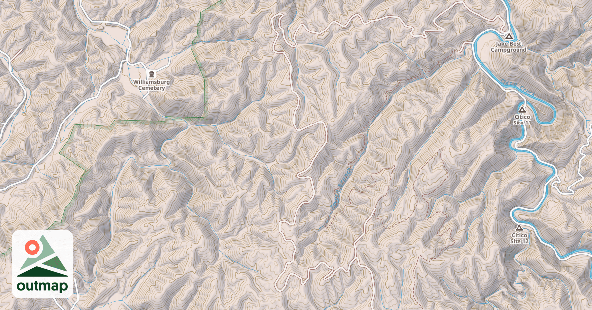 Map of LOST COVE BRANCH