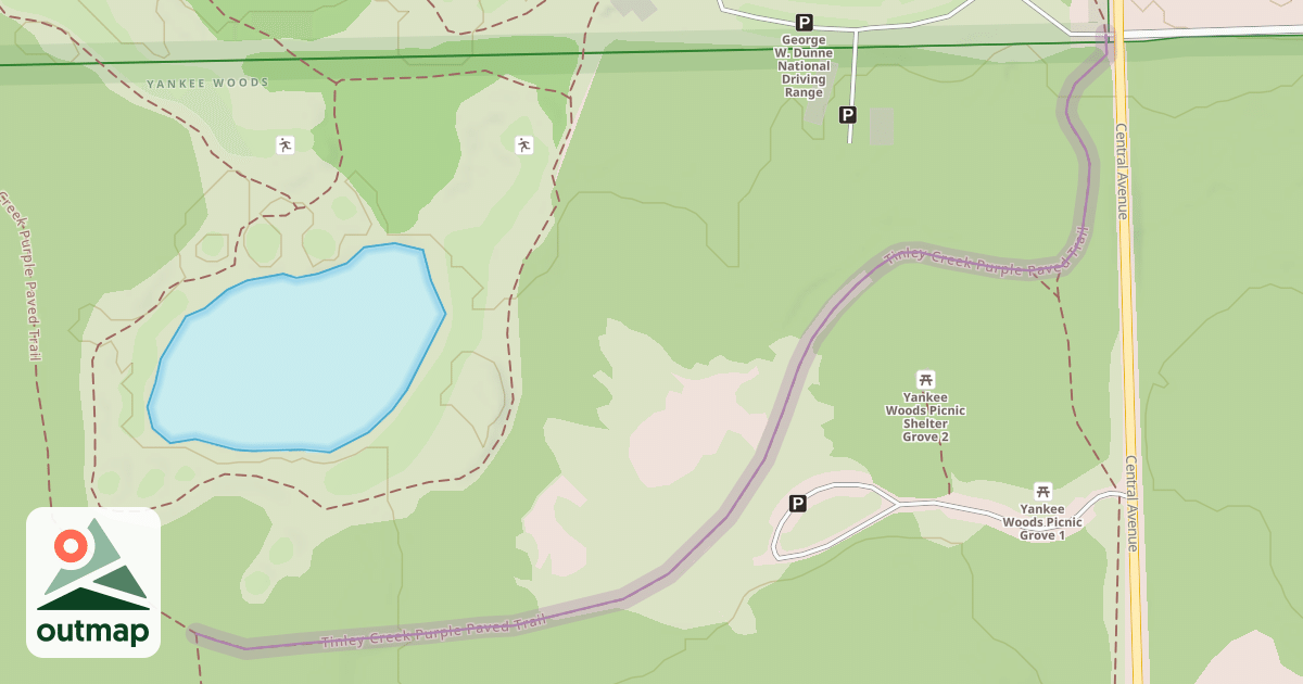 Map of Tinley Creek Purple Paved Trail