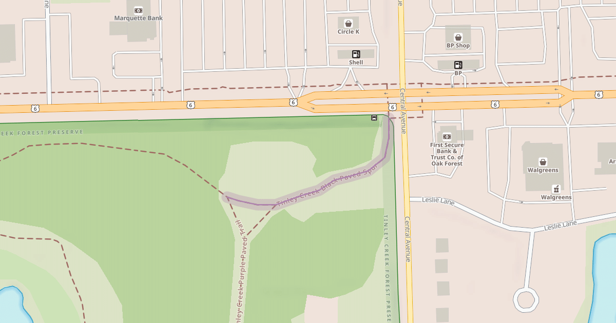 Map preview of Tinley Creek Black Paved Spur