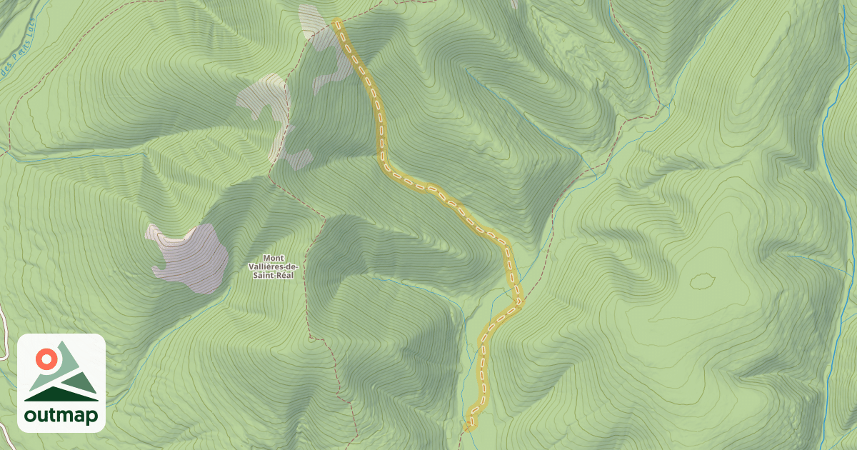 Map of Montée OUEST - Mont Vallières-de-Saint-Réal