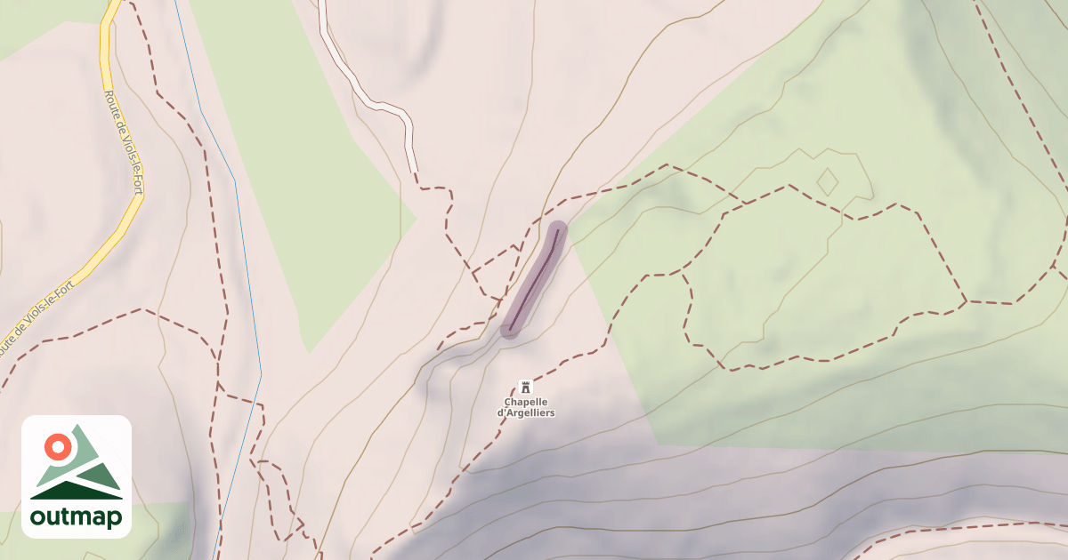 Map of Rocher de Saugras secteur de gauche