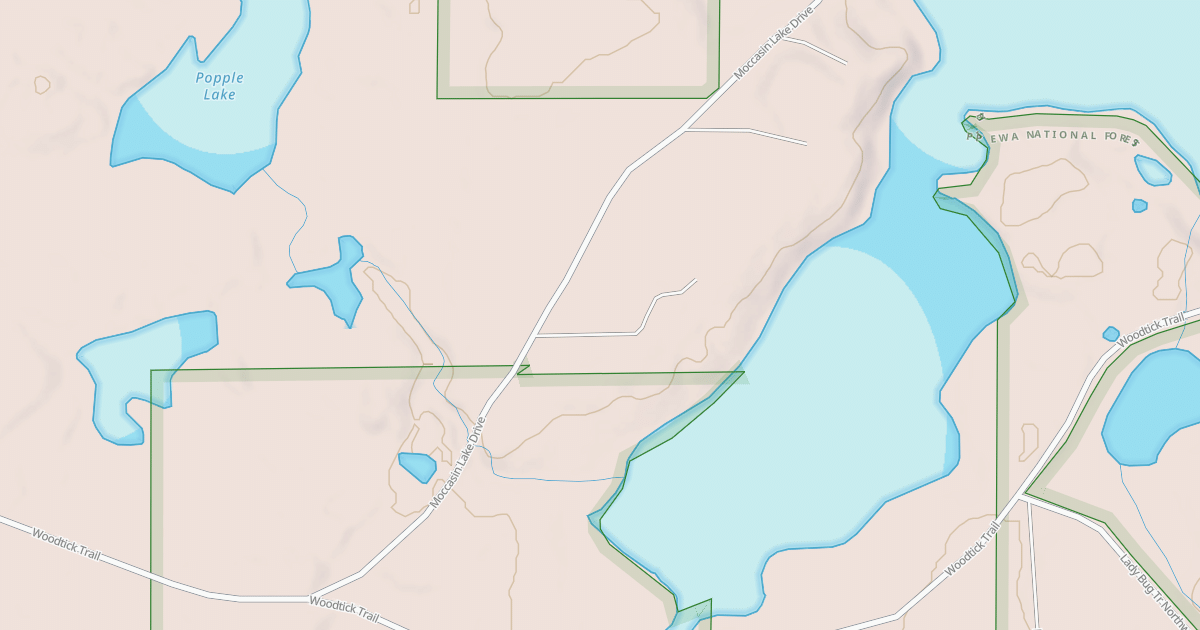 Map preview of MOCCASIN LAKE DRIVE NW