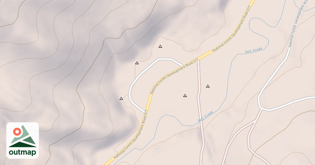 Map of FALL CREEK DISPERSED SITE A