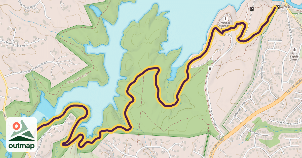 Map of Falls Lake Trail