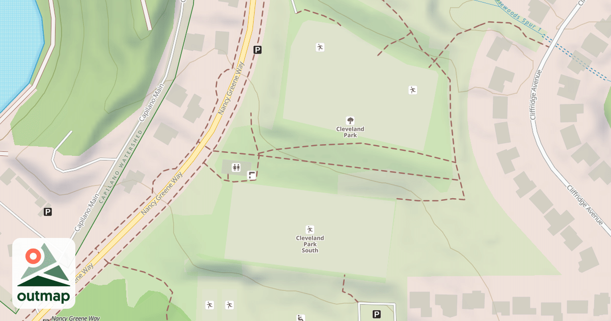 Map of Cleveland Park Sled Run (Middle)