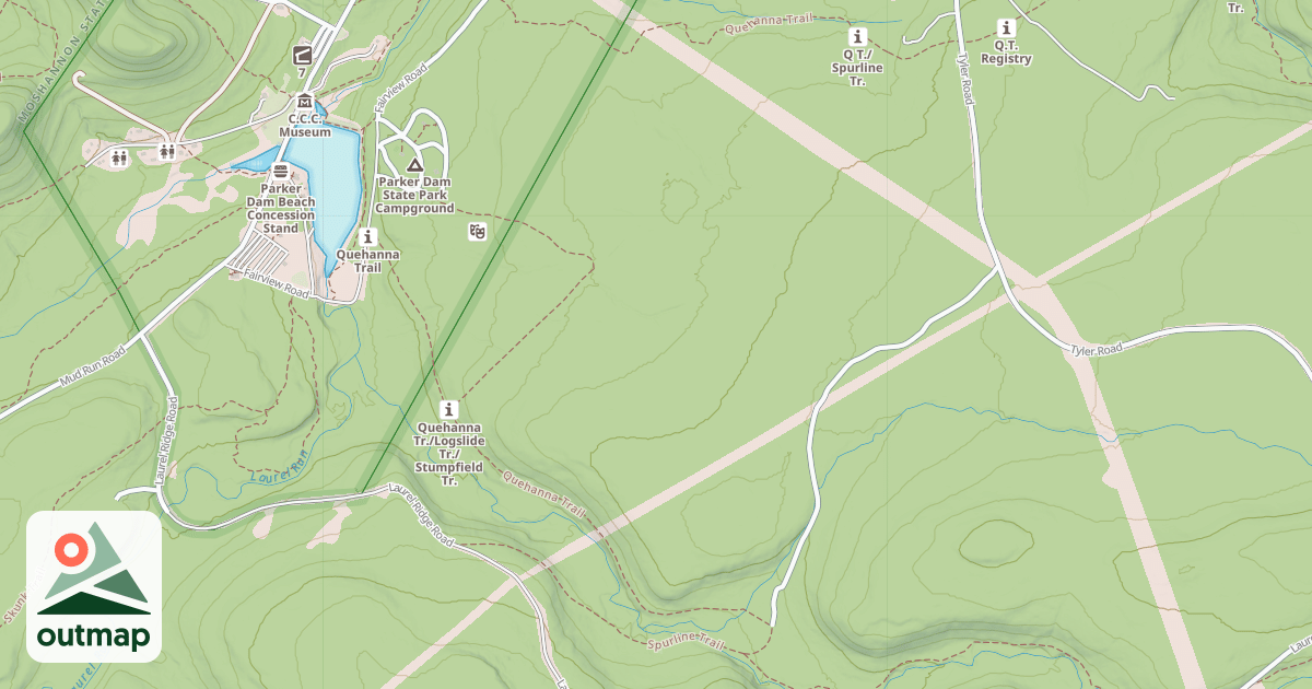 Map of Moshannon State Forest & Parker Dam State Park Snowmobile & Cross Country Skii Trails