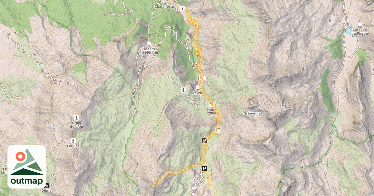 Map of Tête Dure — Barrière de la Combette