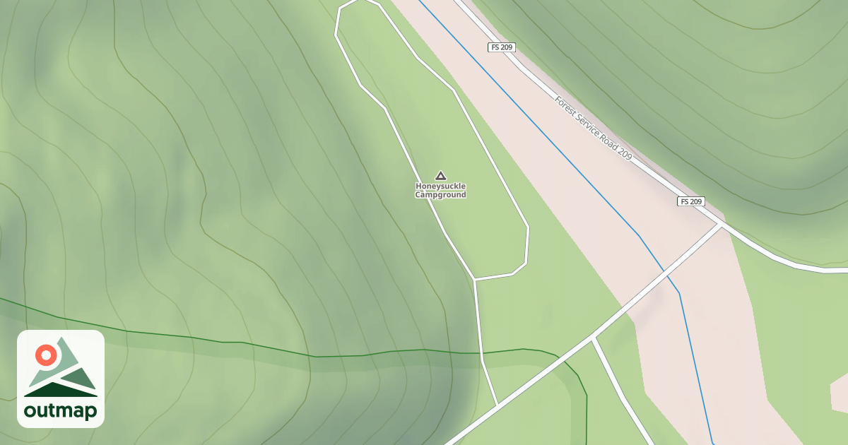 Map of HONEYSUCKLE CAMPGROUND