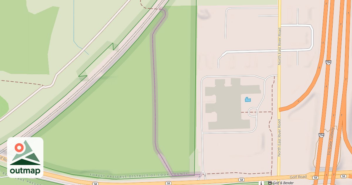 Map of Des Plaines River Trail Yellow Unpaved