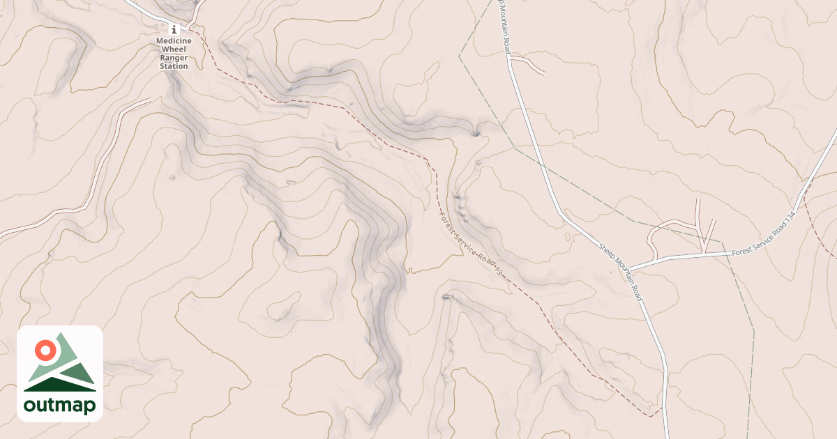 Map of MED WHEEL RANGER STA.