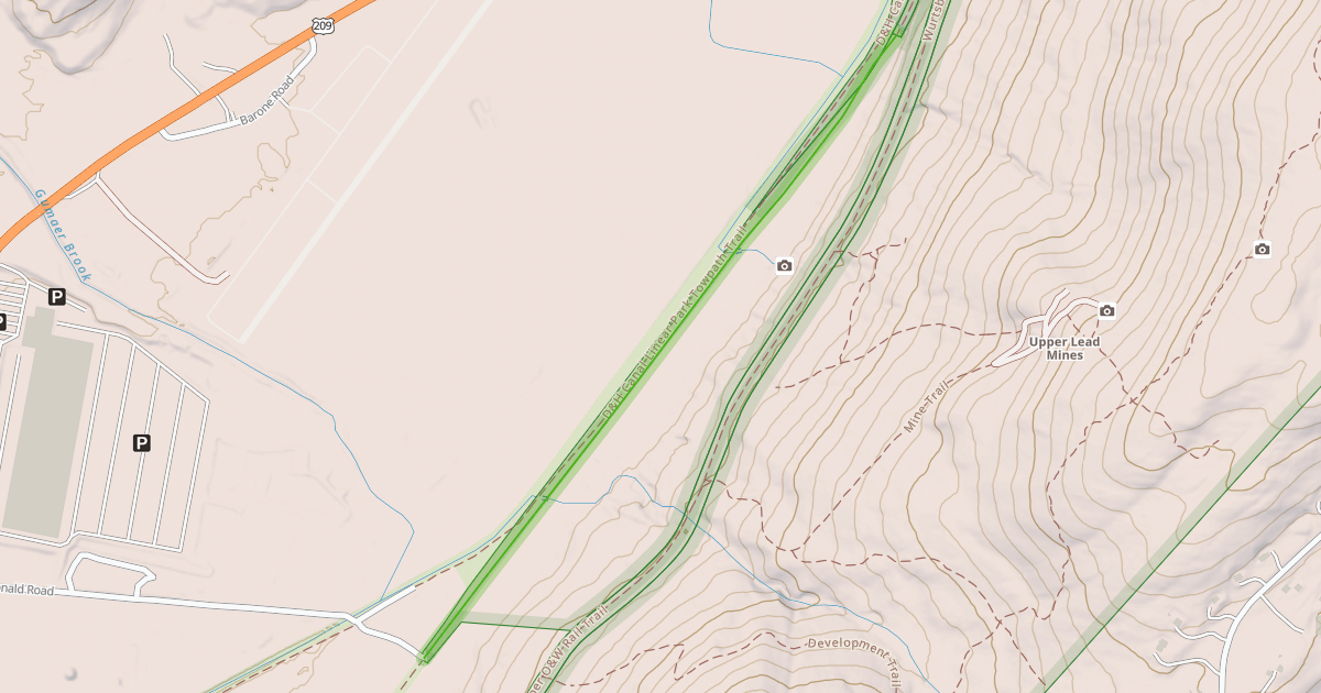 Map preview of Wurtsboro Ridge State Forest Lower O&W Rail Trail