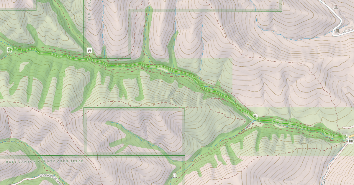 Map preview of Yellow Fork Canyon Road