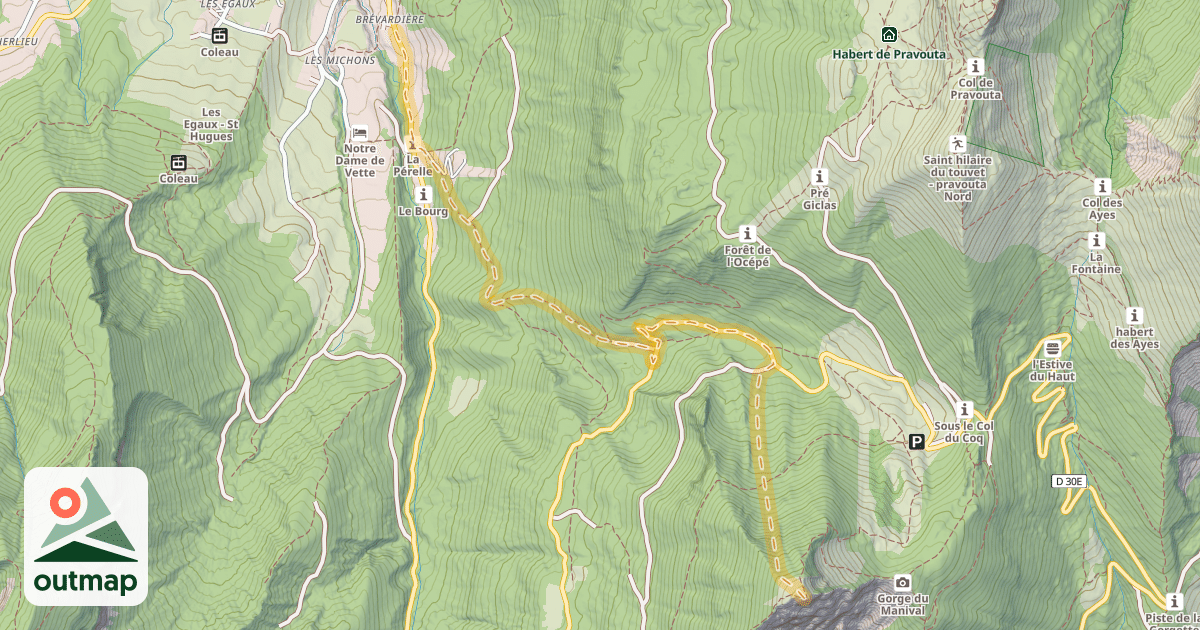 Map of Bec Charvet — Brevadière