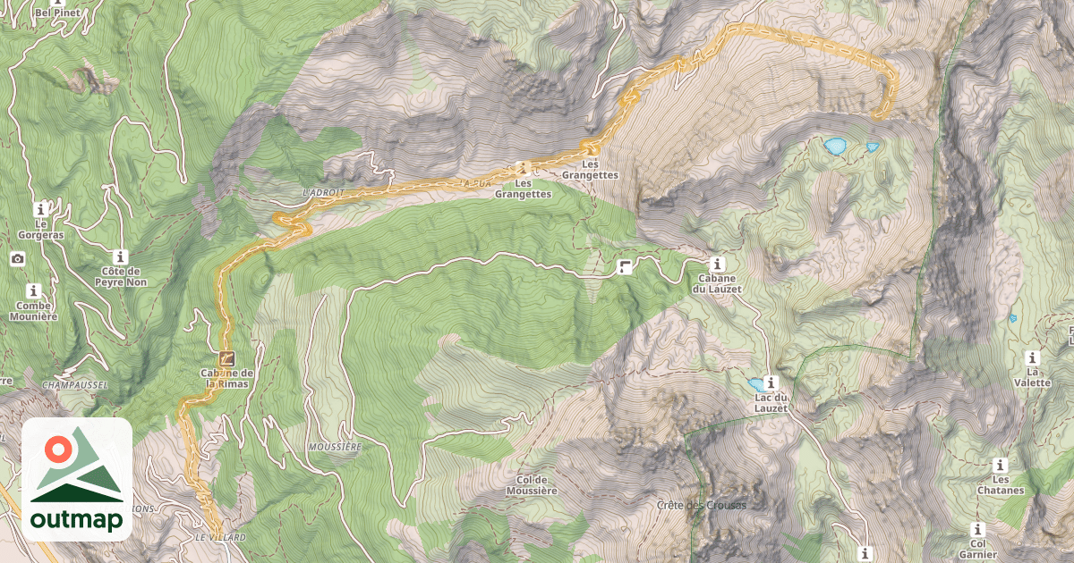 Map of Crête de Patégou — Le Villard