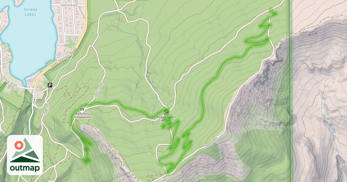 Map of Walter and Esther Hewlett Royal Gorge Rim Trail