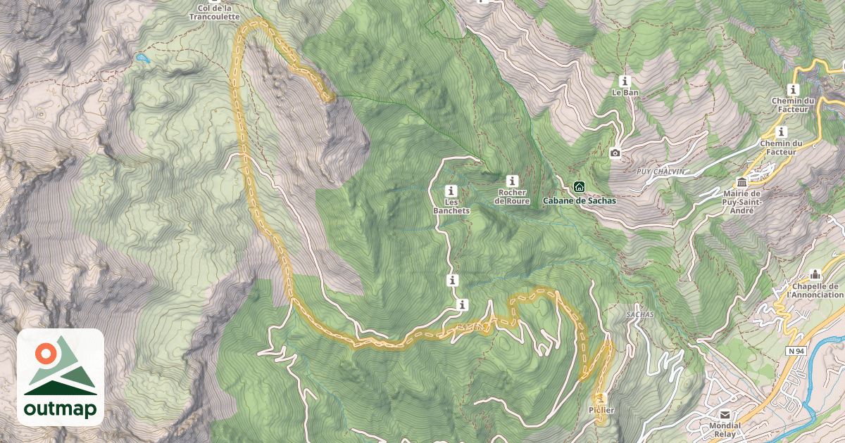 Map of La Croix d'Aquila — Piolier