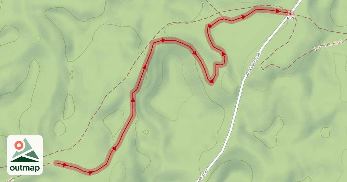 Map of Rock Lake Trail - Hildebrand Lake Loop