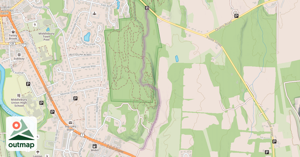 Map of Trail Around Middlebury