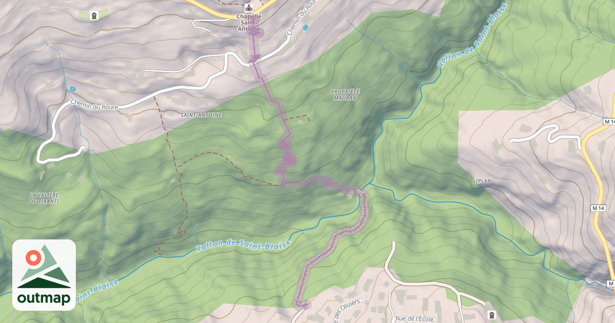 Map of Chemin de Saint-Antoine à Saint-Blaise