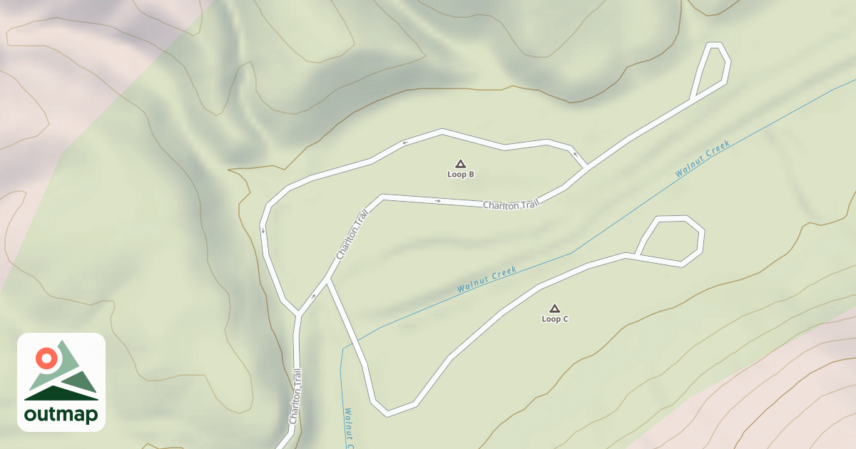 Map of CHARLTON CAMP LOOP B