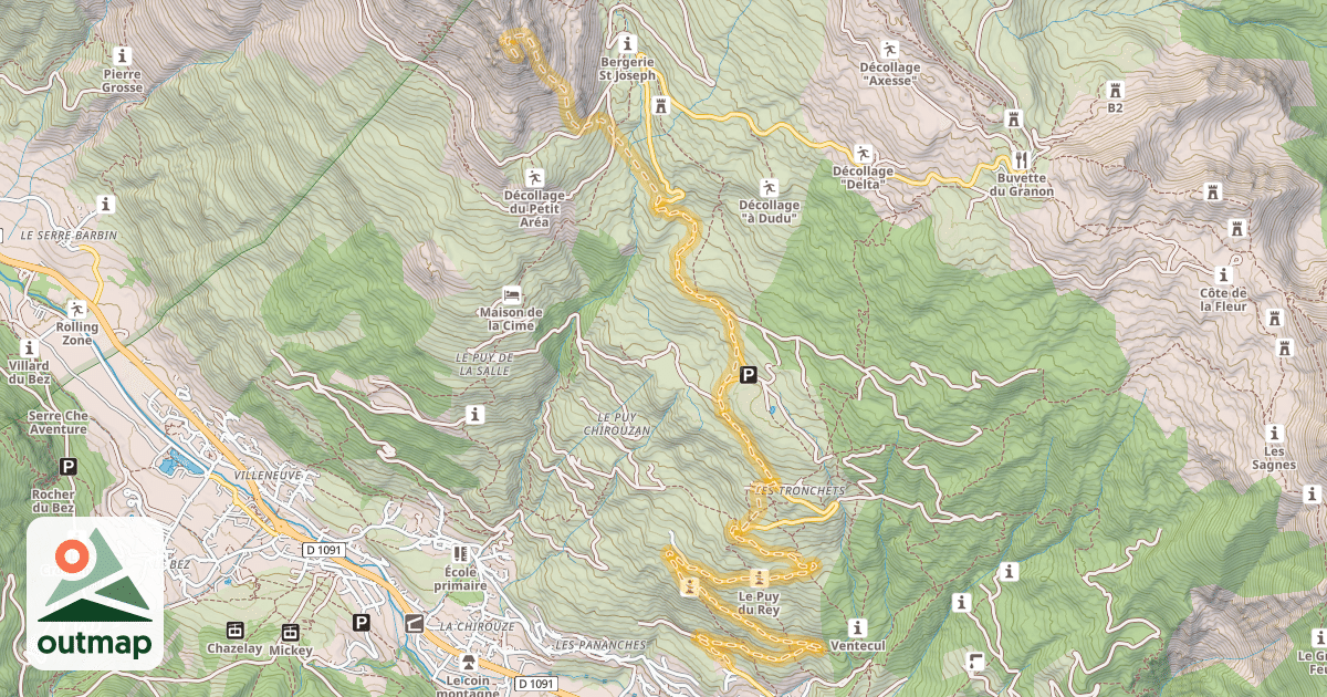 Map of Le Petit Aréa — Le Villard Laté