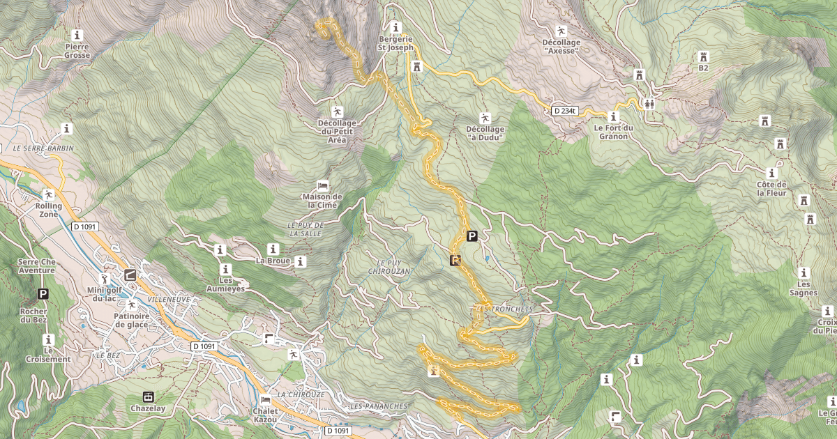 Map preview of Le Petit Aréa — Le Villard Laté