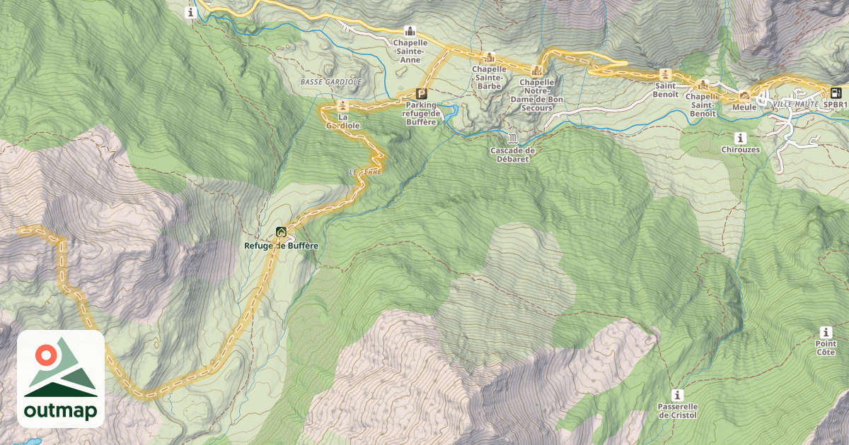 Map of Crête de Baude — Névache
