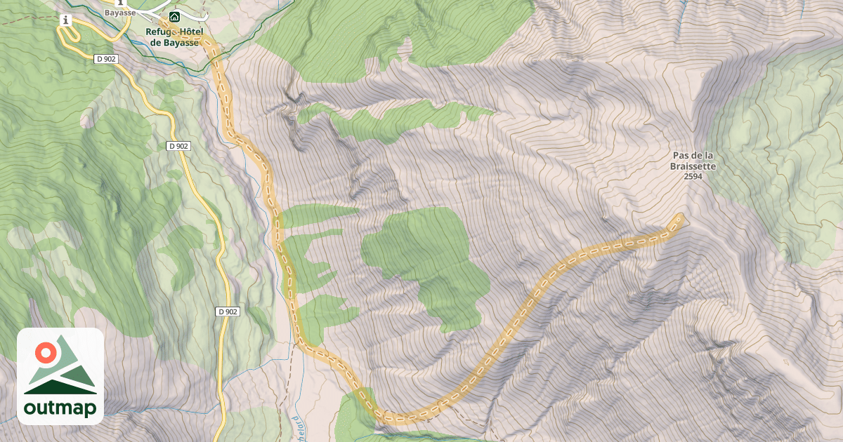 Map of Tête du Clot des Pastres — Bayasse