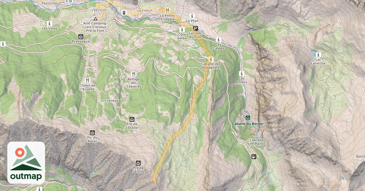Map of Arête de la Ratelle — La Chalp