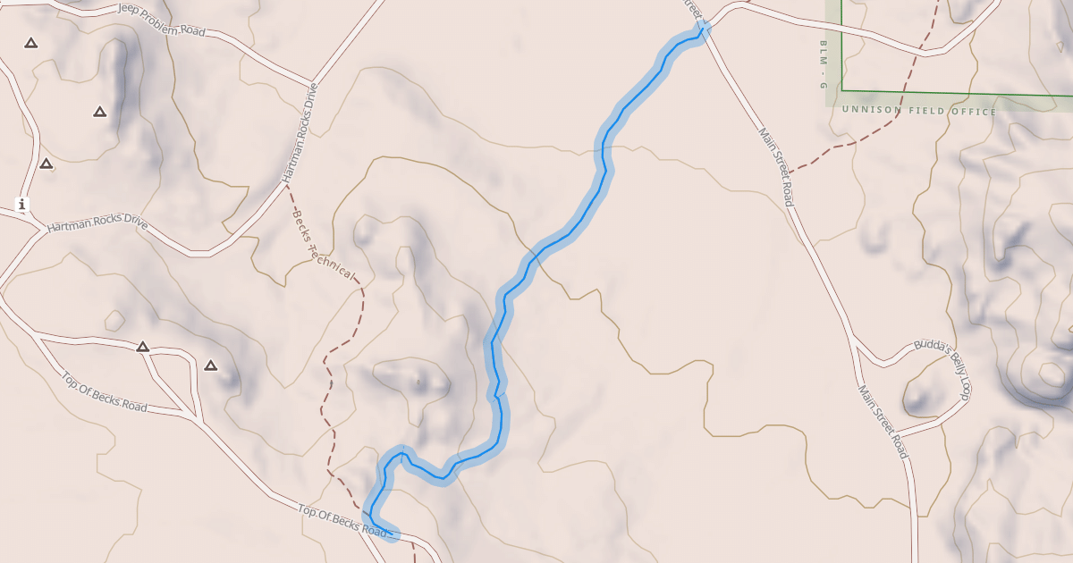 Map preview of Top of Becks Road