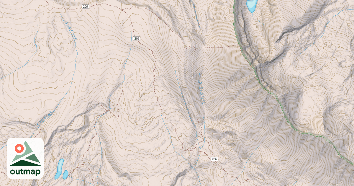 Map of Cabin Creek Divide