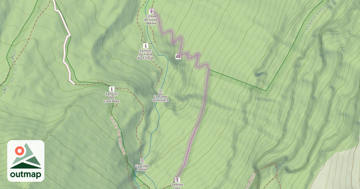 Map of Sentier des Cascades