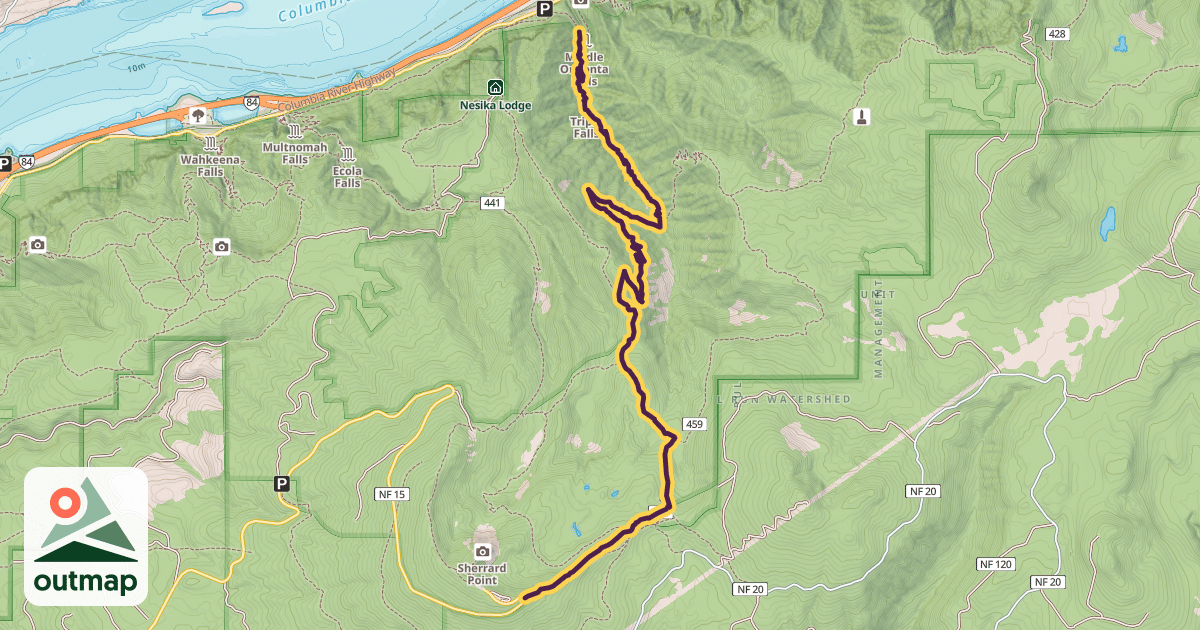 Map of Oneonta Trail #424