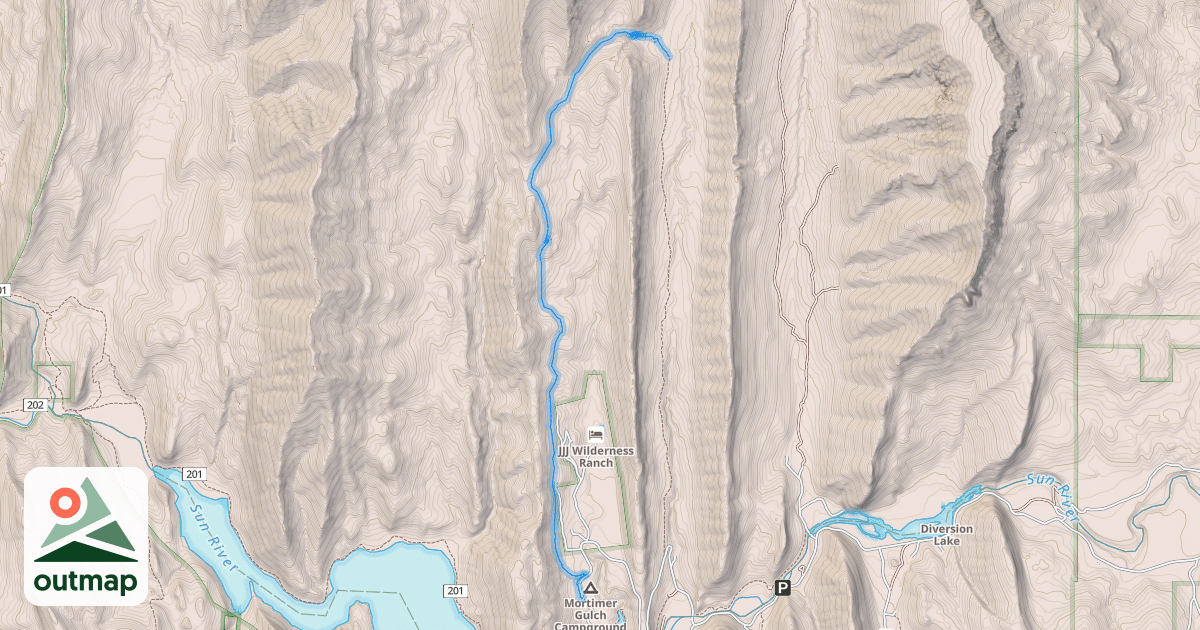 Map of Mortimer Gulch