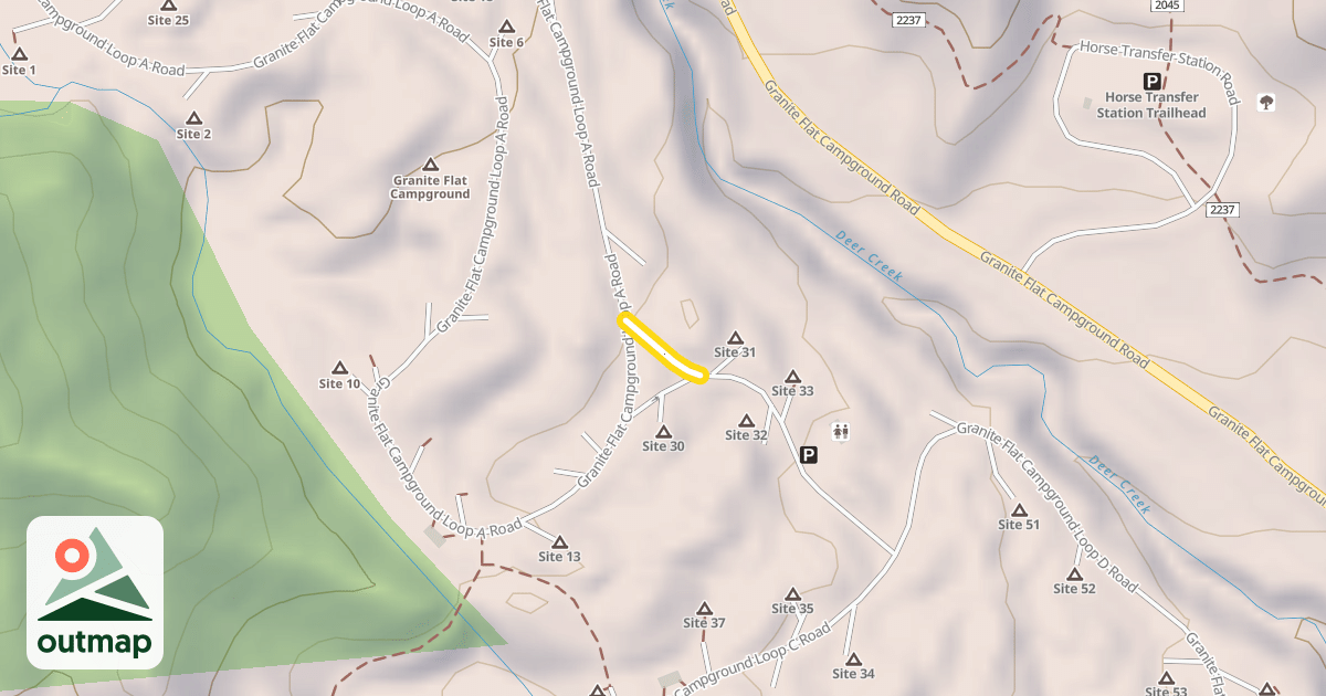 Map of Granite Flat Campground Loop C Road