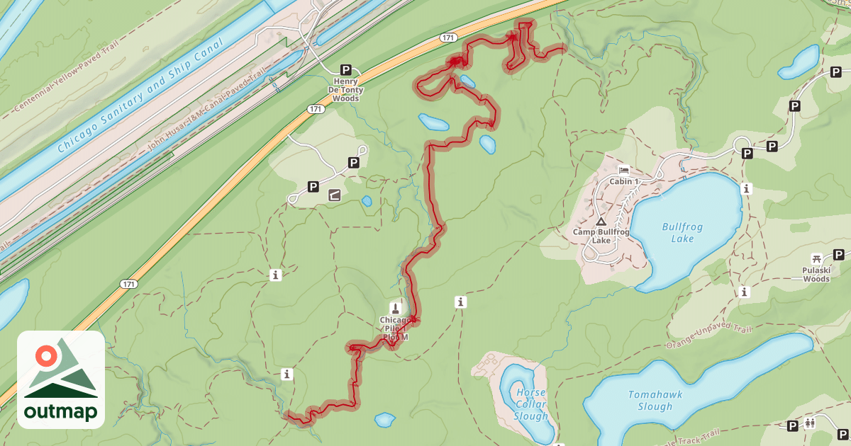 Map of Yellow Single Track Trail