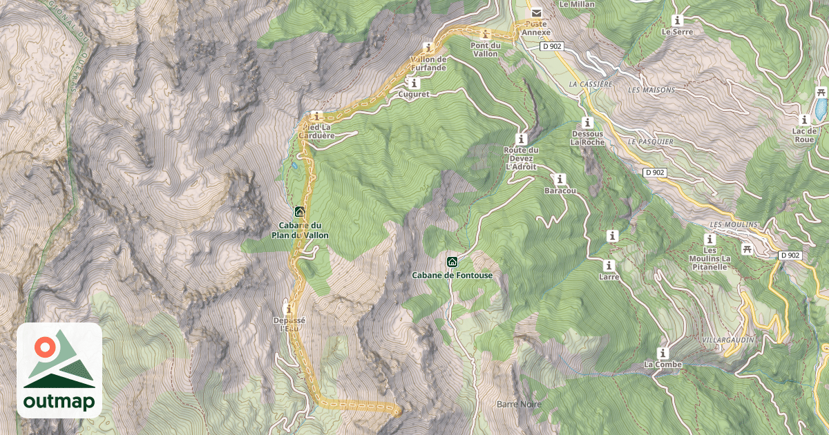 Map of Dent de Ratier — Arvieux