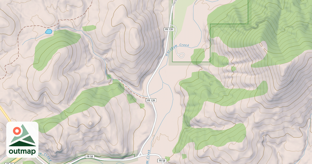 Map of HARSHAW CREEK