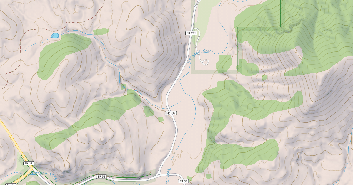 Map preview of HARSHAW CREEK