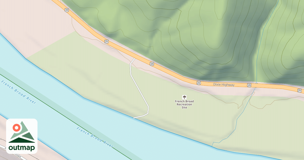 Map of FRENCH BROAD CANOE ACCE*