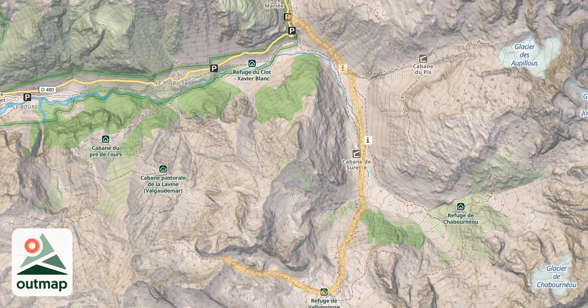 Map of Col des Chevrettes — Parking 1572