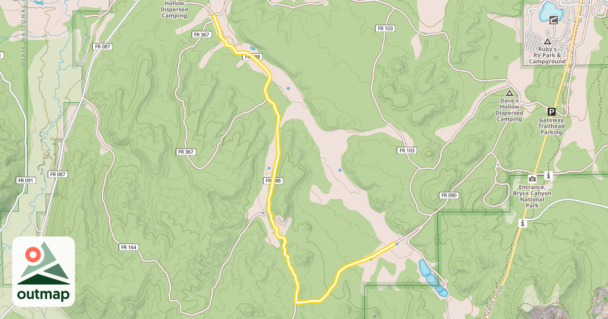 Map of Dave's Hollow Outer Loop