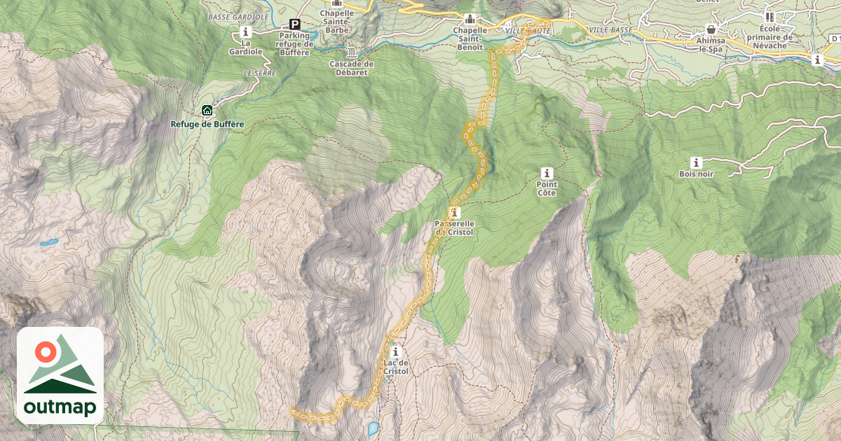 Map of Crête de l'Échaillon — Névache