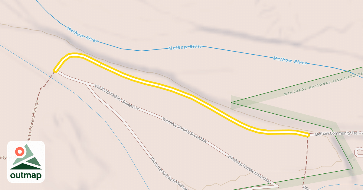 Map of Methow Community Trail- Winthrop to Powers Plunge