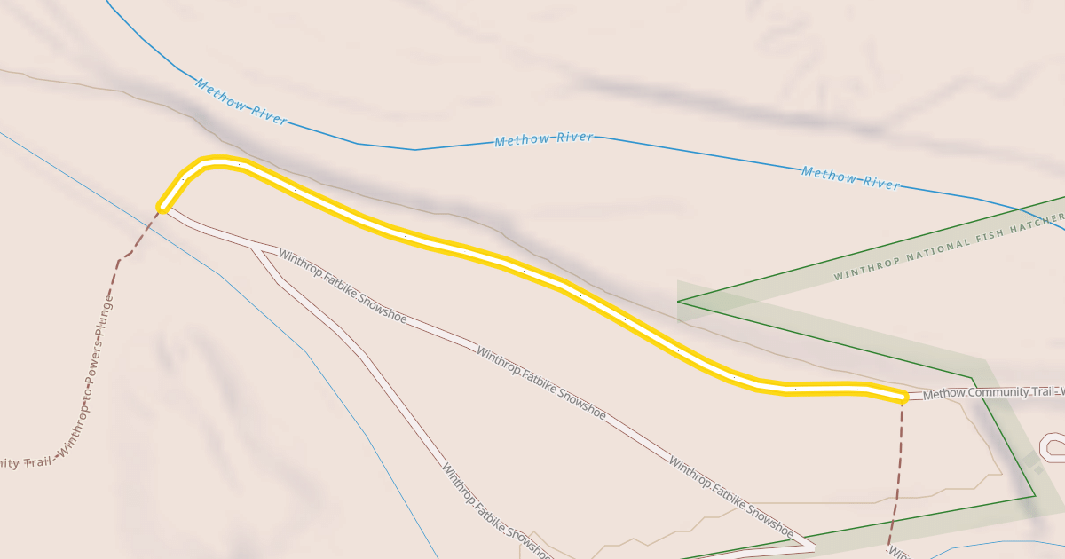 Map preview of Methow Community Trail- Winthrop to Powers Plunge