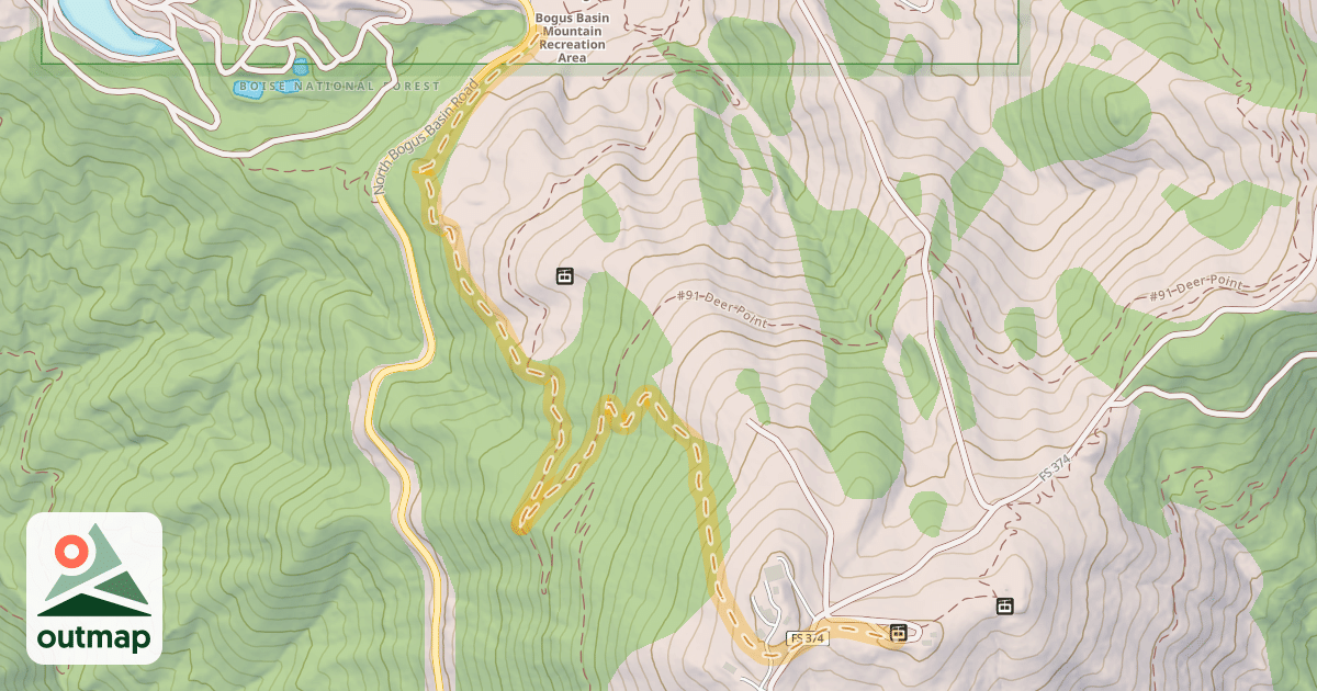 Map of Up Hill Skin Track