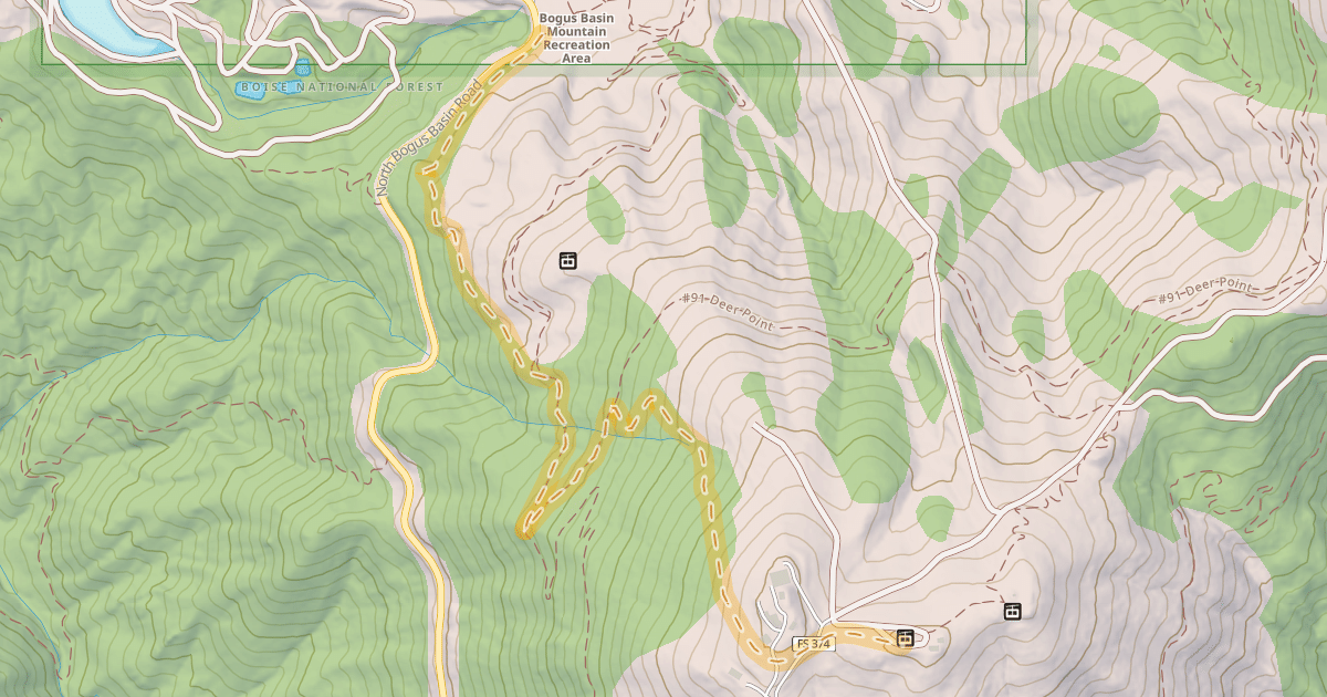 Map preview of Up Hill Skin Track