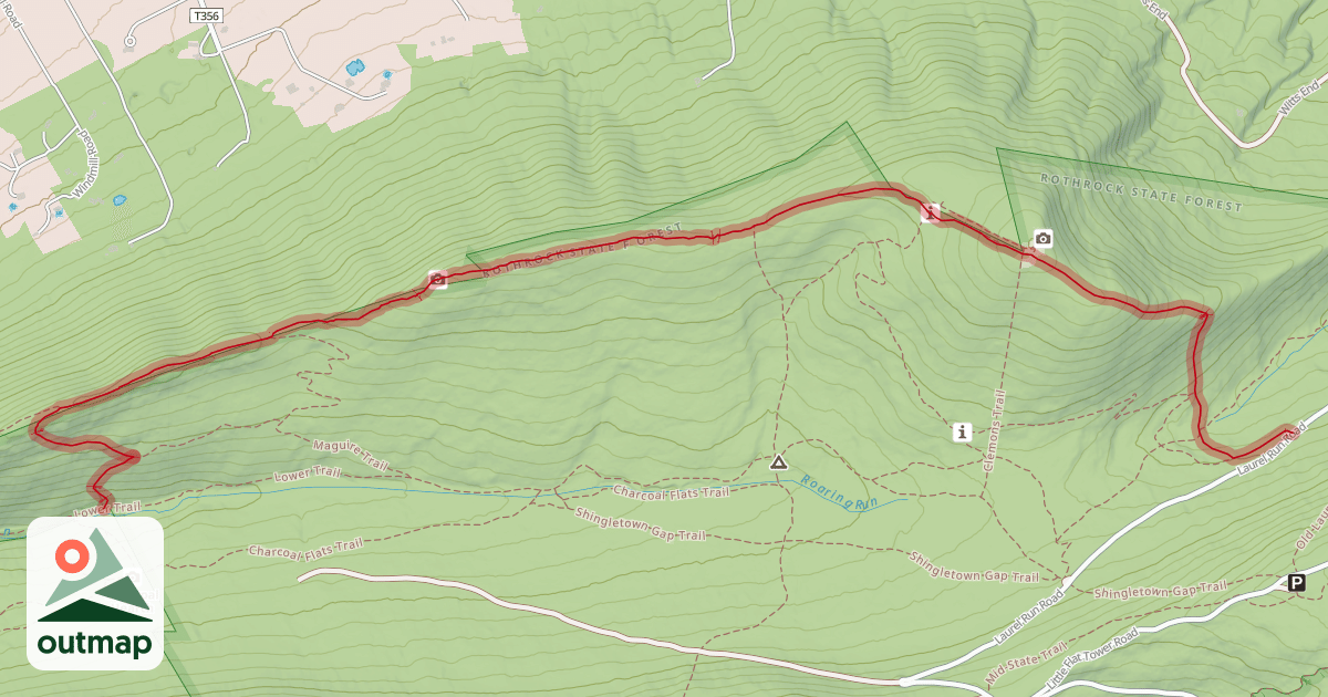 Map of Bald Knob Ridge Trail
