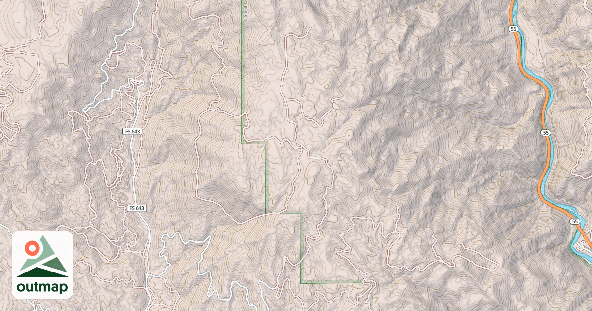 Map of DRY BUCK RIDGE