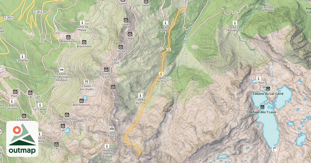 Map of Dent du Pra — Le Pleynet